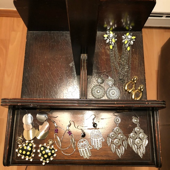 Betsey Johnson Jewelry - 8 pair lot // STATEMENT hook dangle earrings // dressy // party // trendy